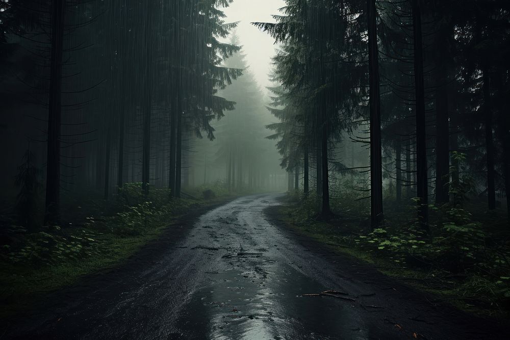 Rain fog outdoors nature. AI generated Image by rawpixel.