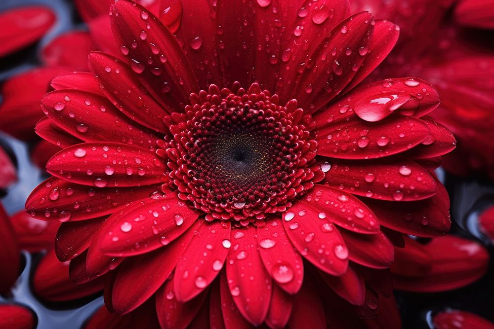 Red flower petal plant daisy. AI generated Image by rawpixel.