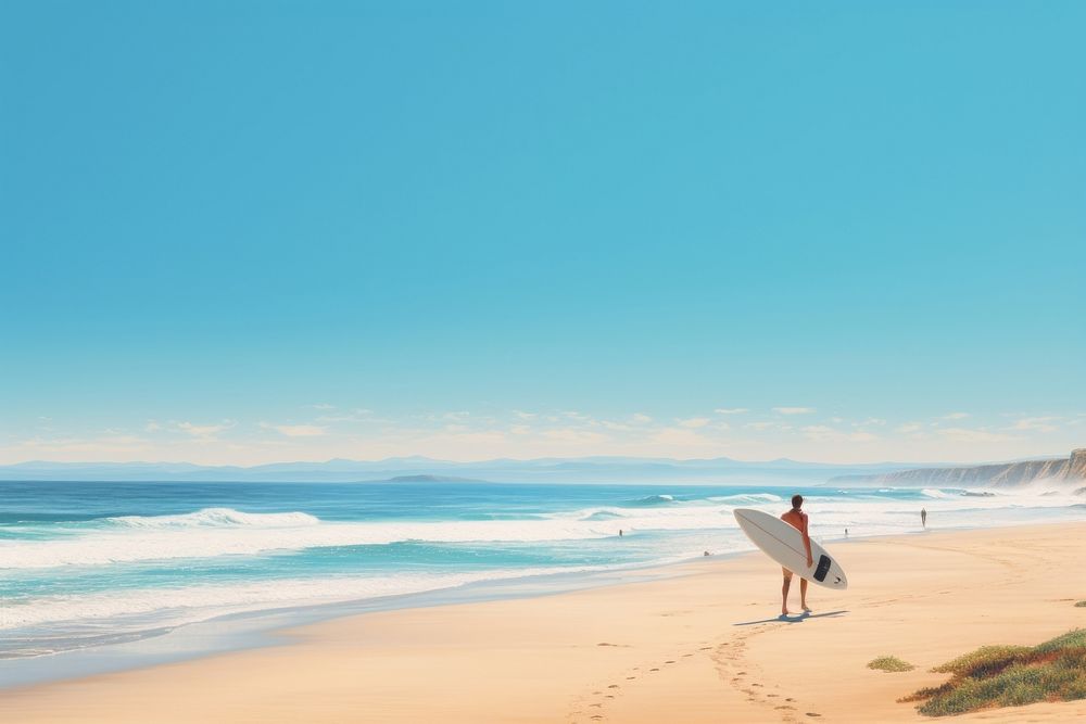 Surfer sky outdoors horizon. AI generated Image by rawpixel.