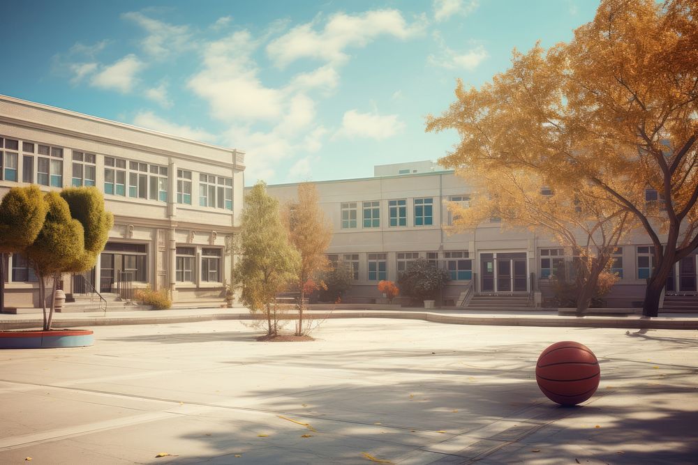 School architecture basketball building. AI generated Image by rawpixel.