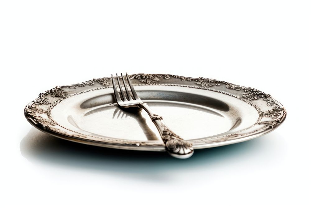 Dining room plate silver fork. AI generated Image by rawpixel.