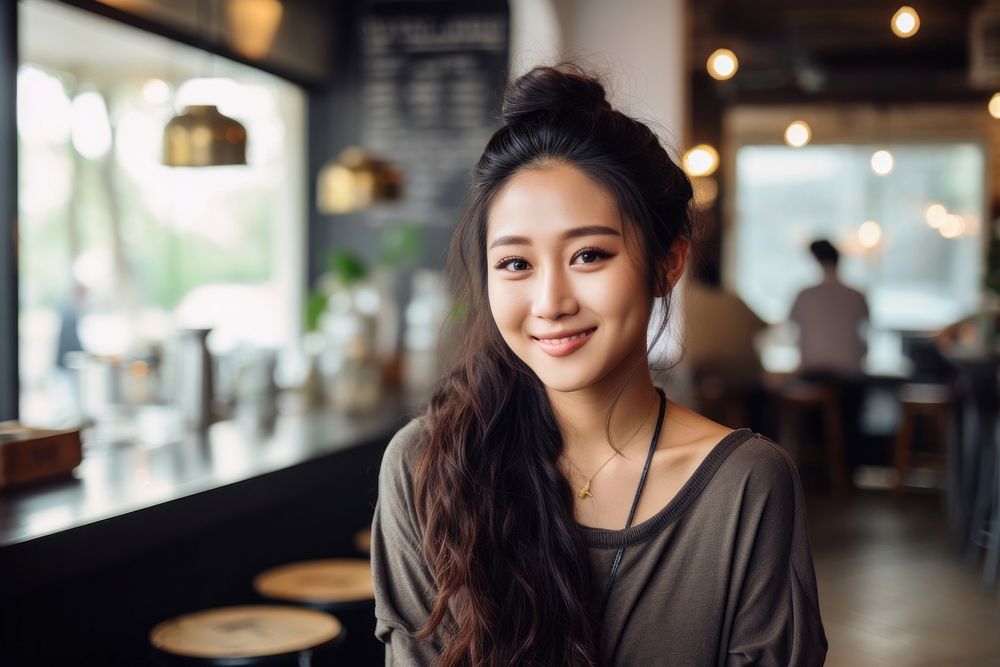 Asian woman smiling smile adult. AI generated Image by rawpixel.