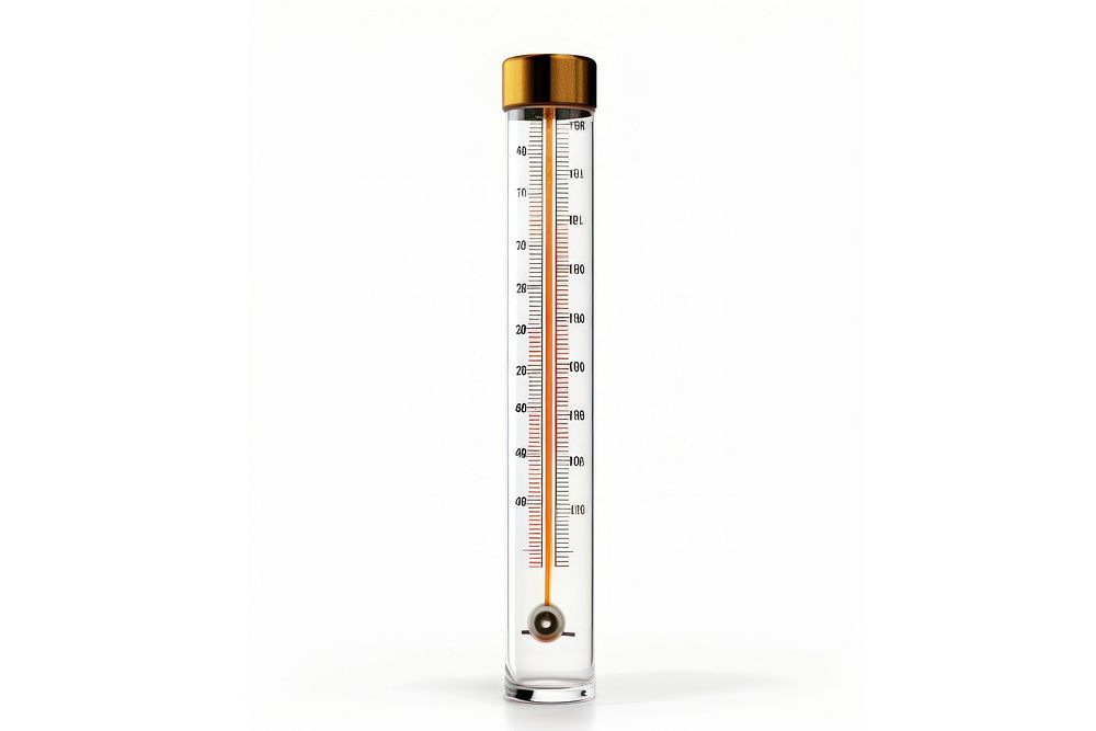 Laboratory thermometer white background temperature. AI generated Image by rawpixel.