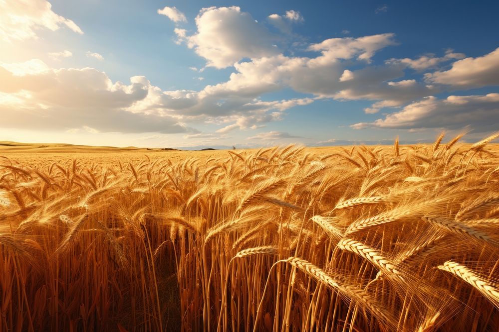 Wheat field agriculture landscape. AI generated Image by rawpixel.