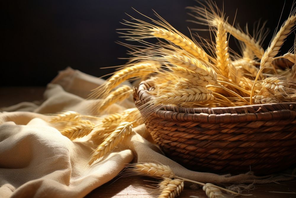 Wheat basket food ingredient. AI generated Image by rawpixel.