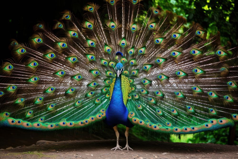 Wild animal peacock bird spreading. AI generated Image by rawpixel.