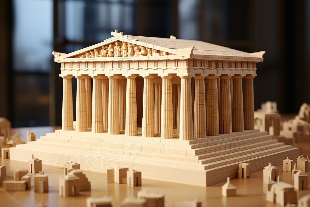 World architecture parthenon building. AI generated Image by rawpixel.
