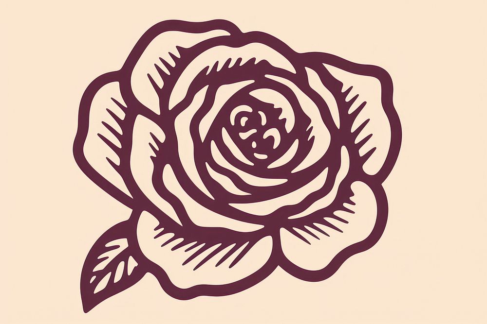 Rose flower pattern drawing sketch. AI generated Image by rawpixel.