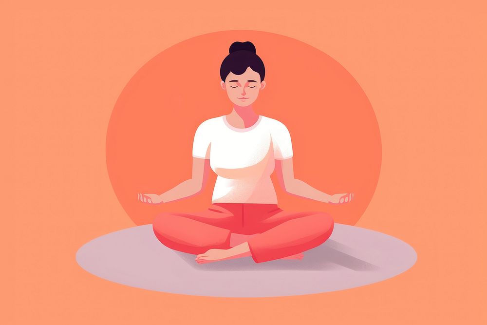 Woman doing meditation sports adult yoga. AI generated Image by rawpixel.