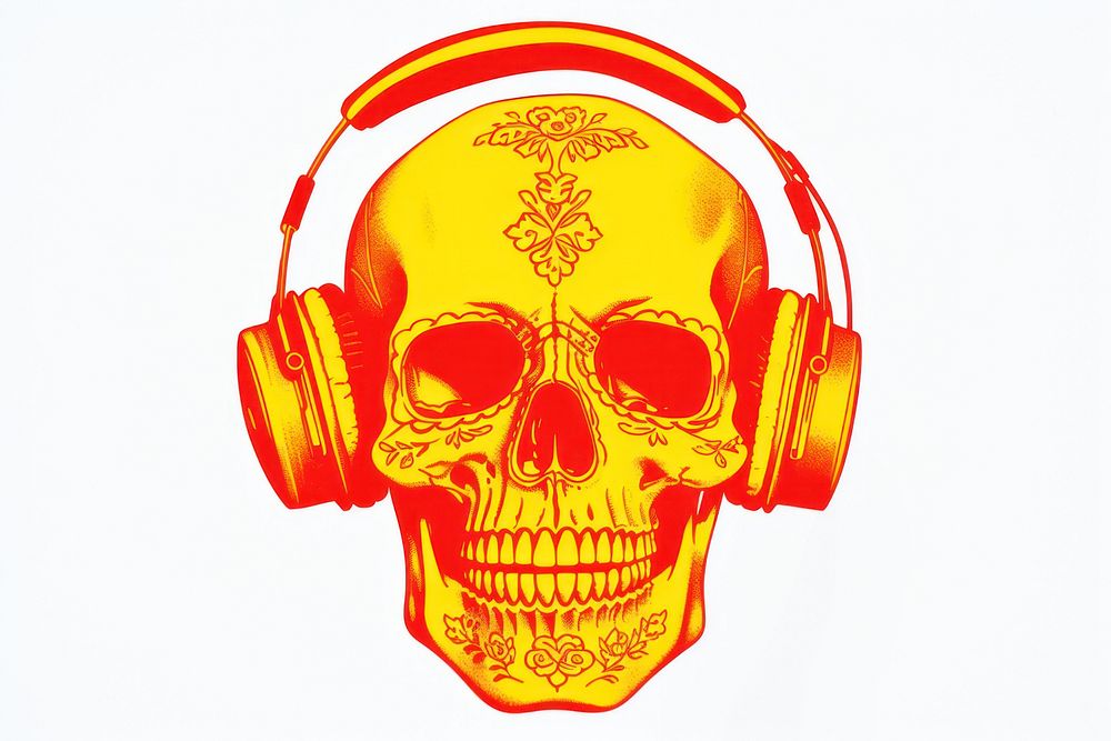 Day of the dead white background technology creativity. AI generated Image by rawpixel.