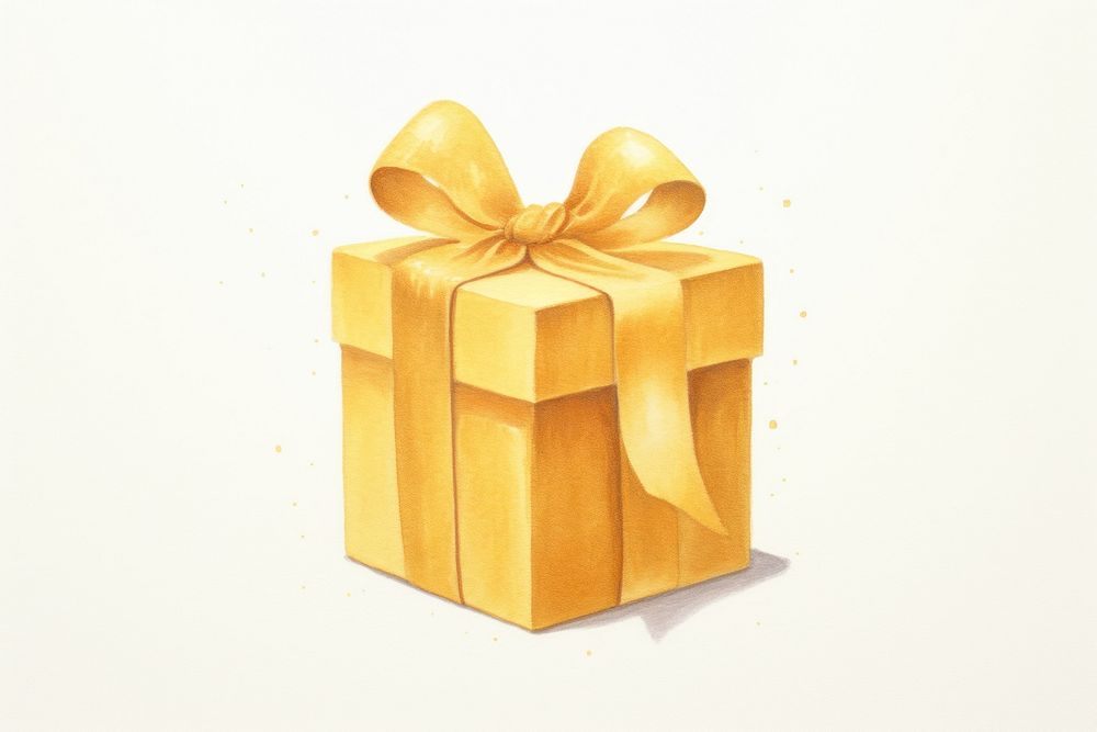 Gold gift box paper white background celebration. AI generated Image by rawpixel.