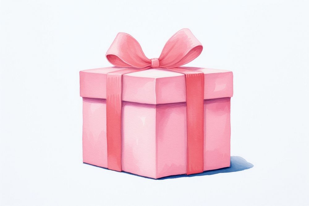 Pink gift box paper white background anniversary. AI generated Image by rawpixel.