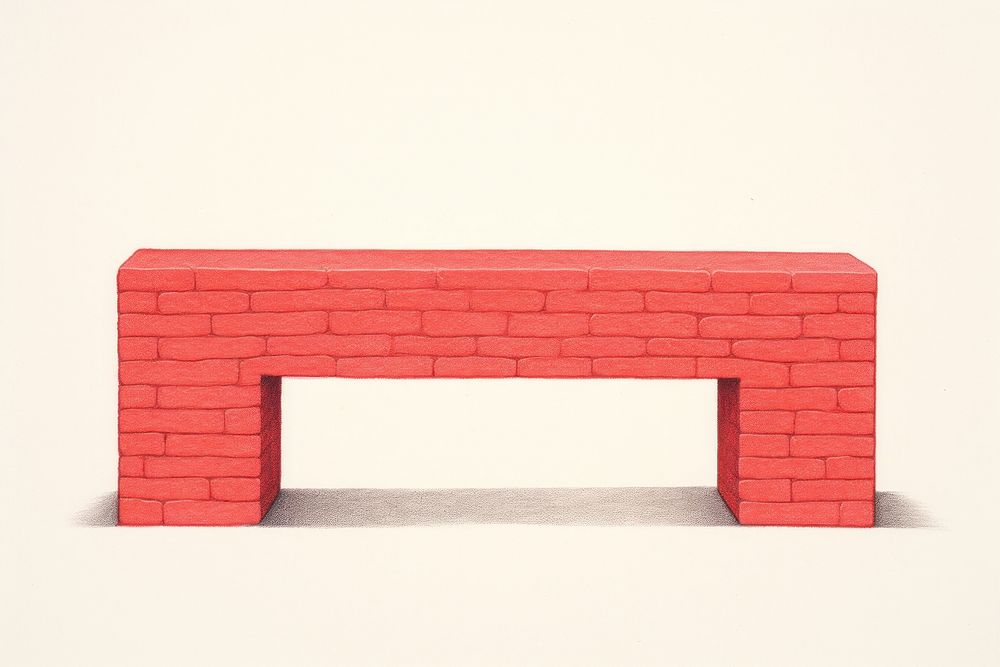 Brick furniture table white background. AI generated Image by rawpixel.