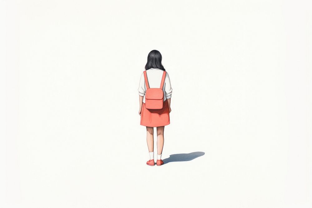 Back of the student standing handbag walking. AI generated Image by rawpixel.