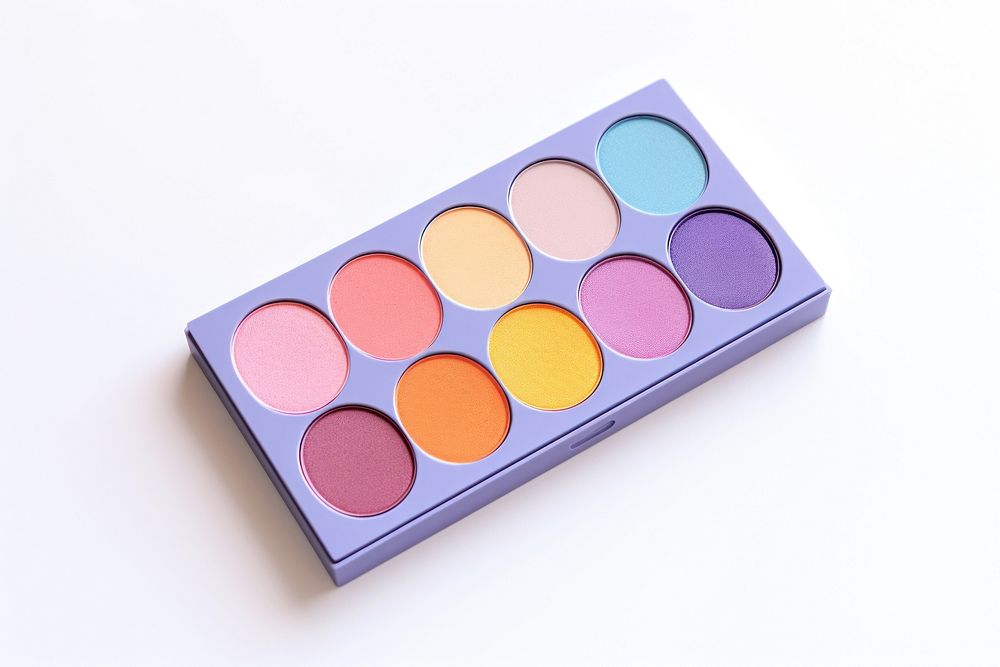 Eyeshadow palette cosmetics white background medication. AI generated Image by rawpixel.