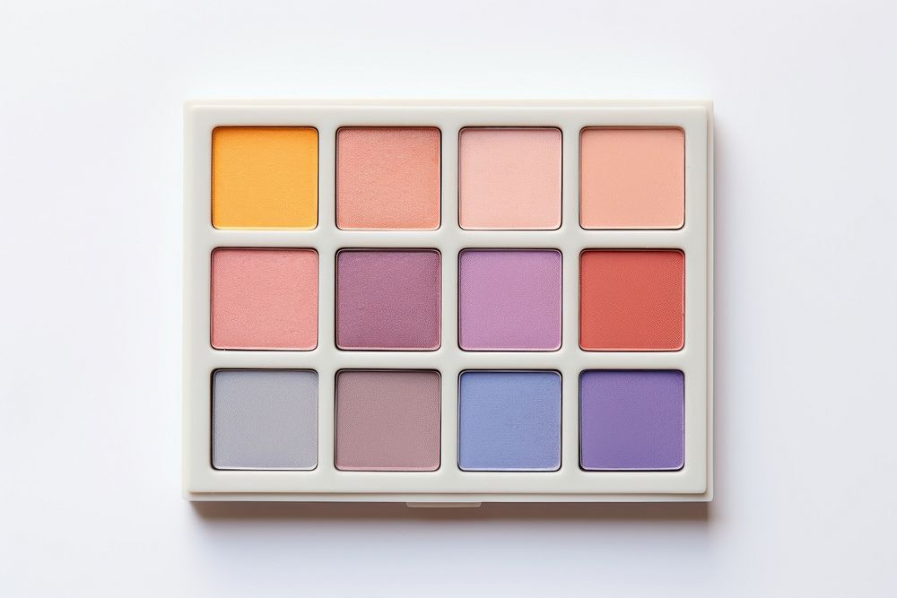 Eyeshadow palette white background blackboard cosmetics. AI generated Image by rawpixel.