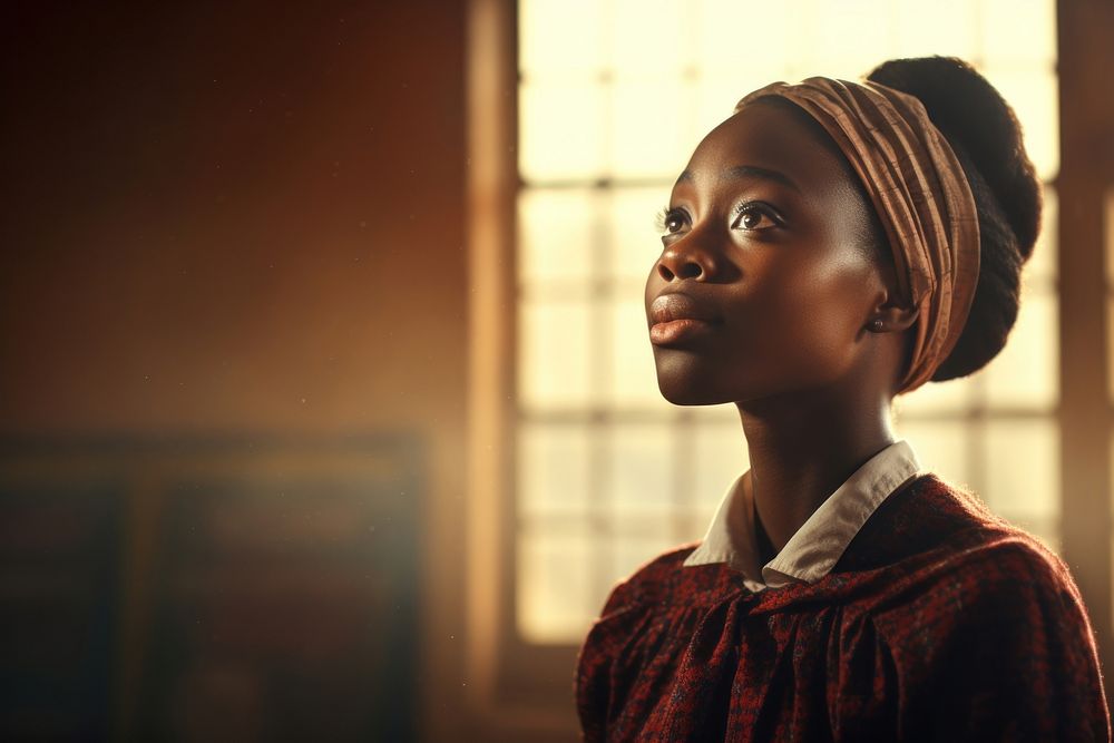 An african woman in high school photography portrait adult. 