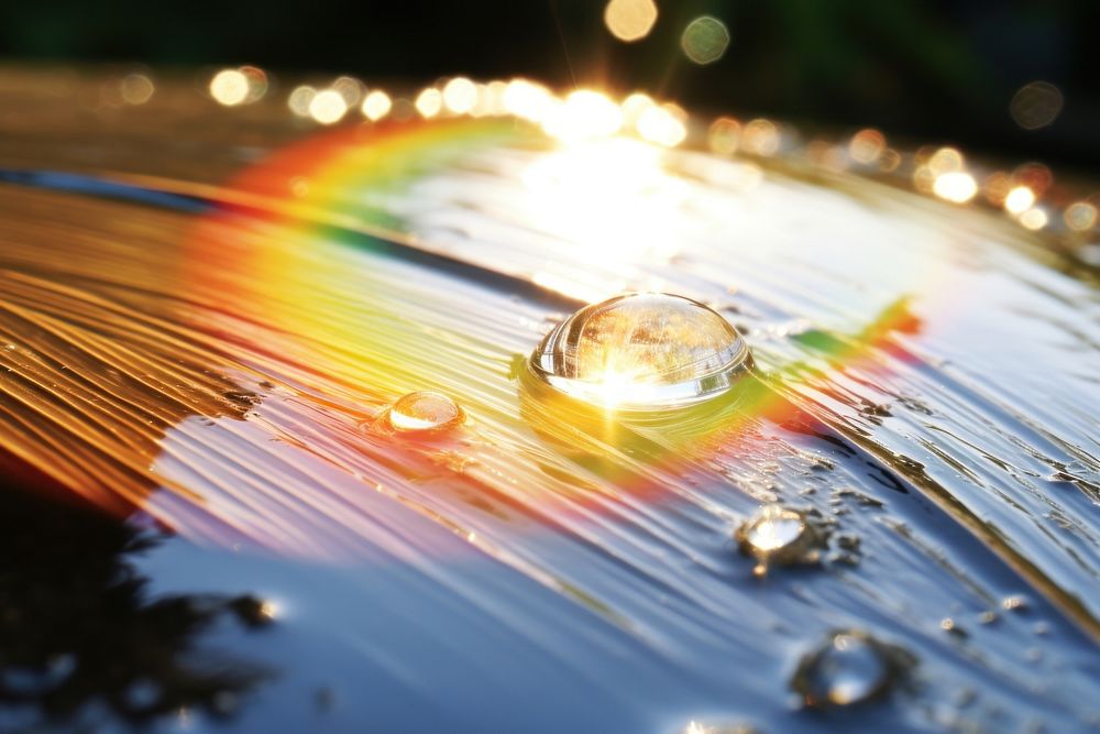 Water wit rainbow outdoors light reflection. AI generated Image by rawpixel.