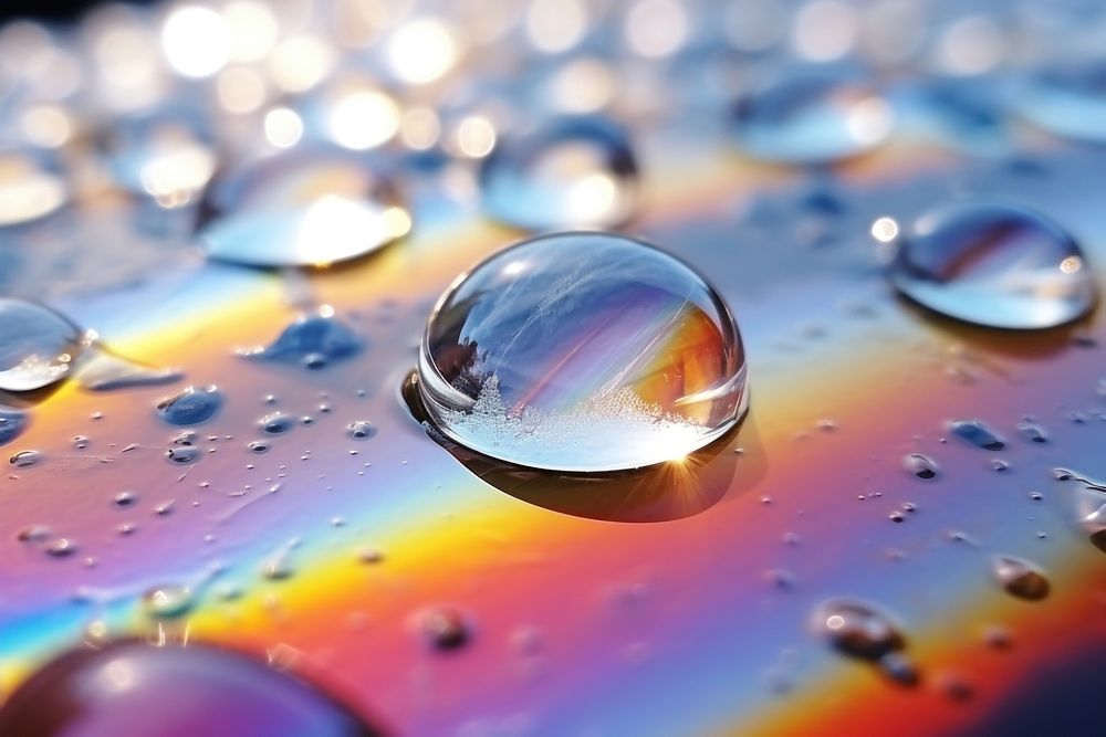 Water wit rainbow sphere light transparent. AI generated Image by rawpixel.