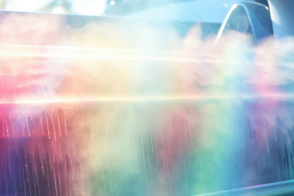 Water mist from car washer rainbow light transportation. AI generated Image by rawpixel.