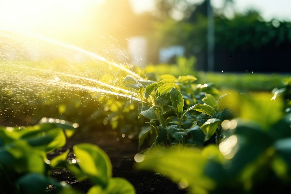 Water mist garden plant agriculture. AI generated Image by rawpixel.