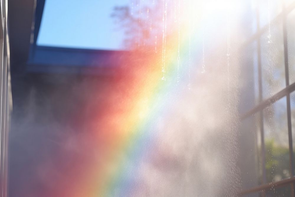 Water mist with rainbow backgrounds outdoors light. AI generated Image by rawpixel.