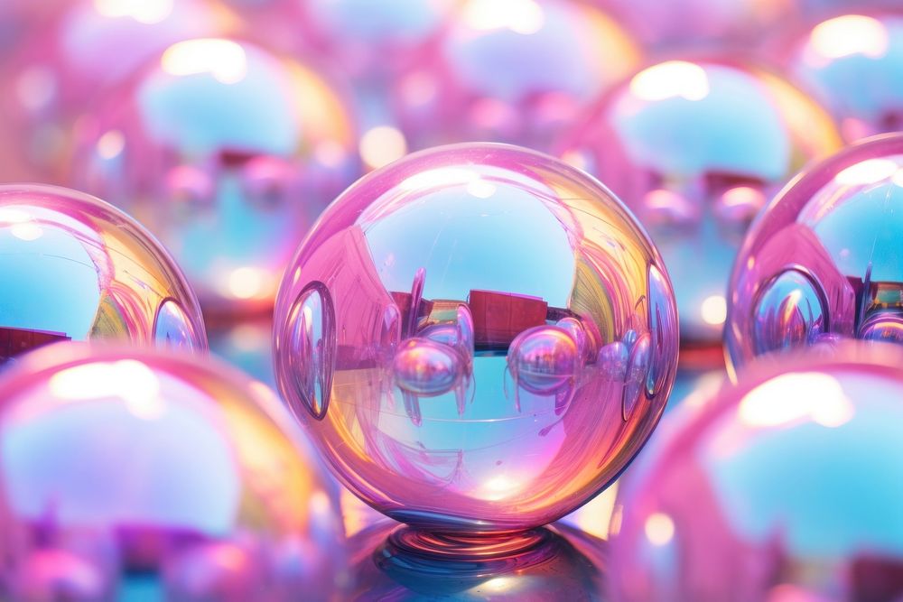 Aesthetic glossy metalic balls with fluid backgrounds sphere bubble. 