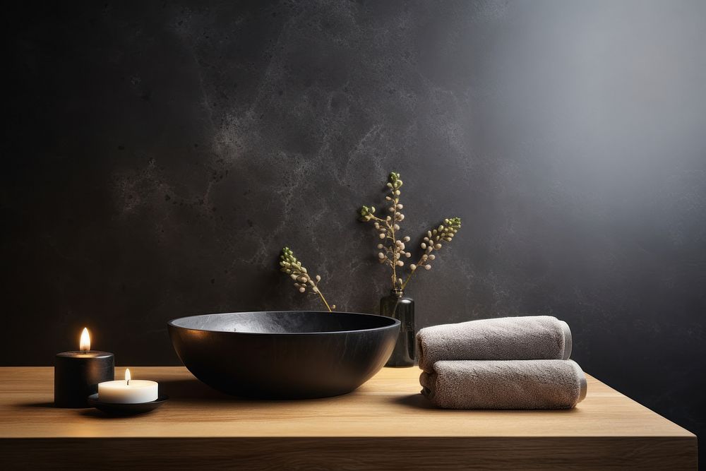 Oncen candle zen-like bathroom. AI generated Image by rawpixel.
