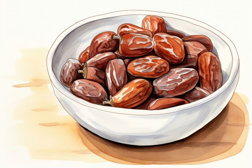 A bowl of dates food nut freshness. AI generated Image by rawpixel.