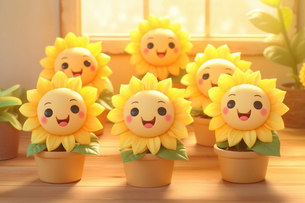Sunflower character plant toy anthropomorphic. AI generated Image by rawpixel.