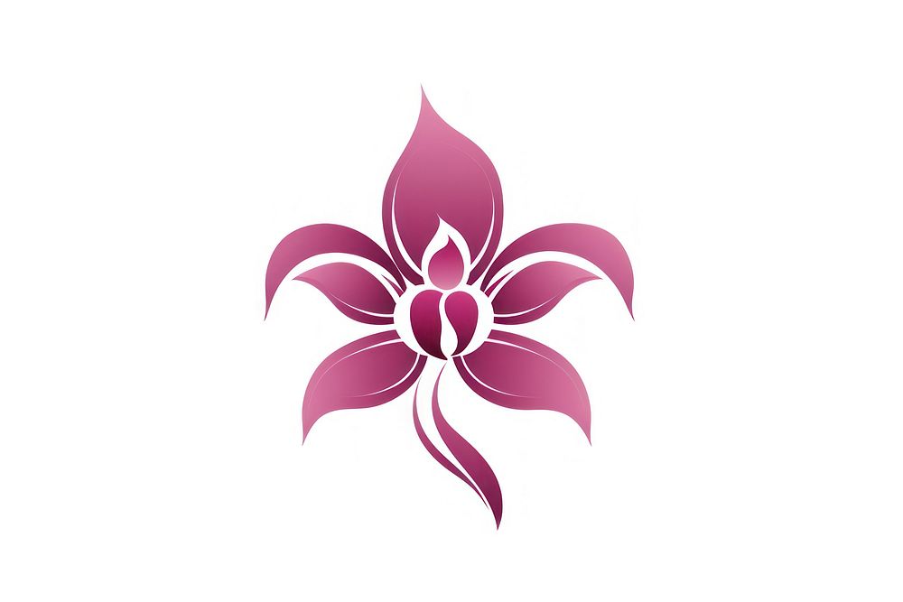 Orchid flower logo art. AI generated Image by rawpixel.