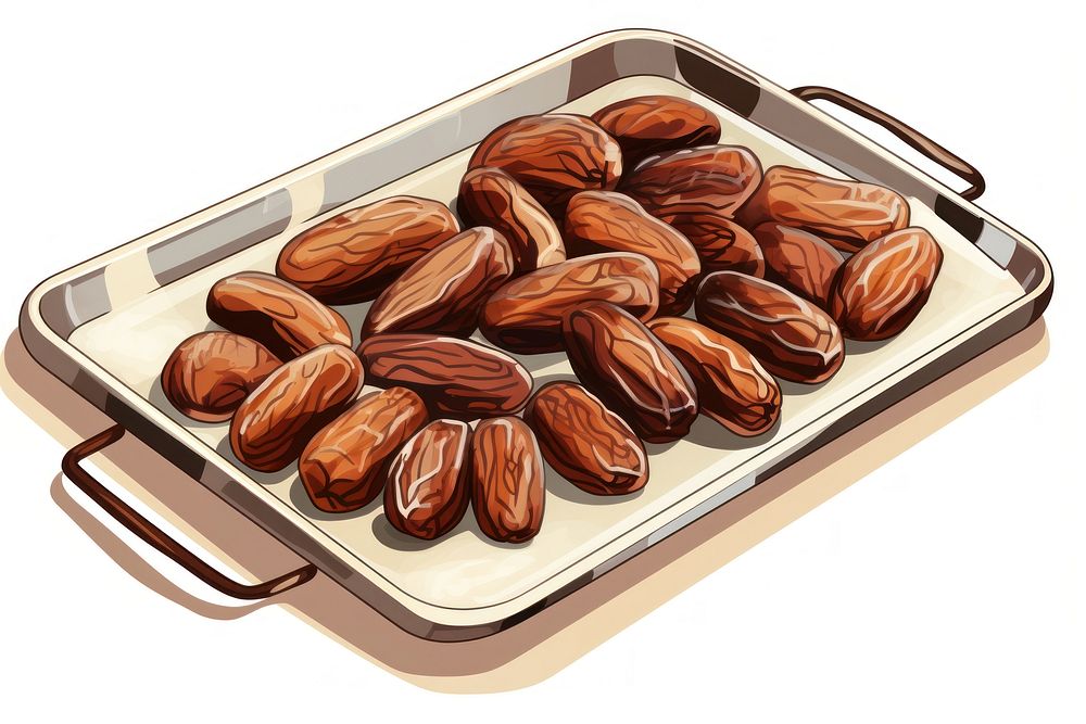 Dried dates cartoon almond food. AI generated Image by rawpixel.