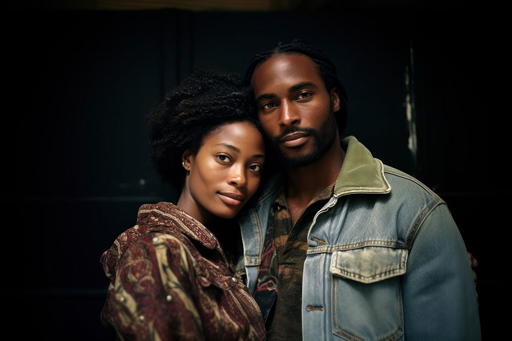 A cool black couple photography portrait adult. AI generated Image by rawpixel.