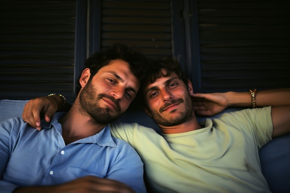 A cool gay couple photography portrait adult. AI generated Image by rawpixel.
