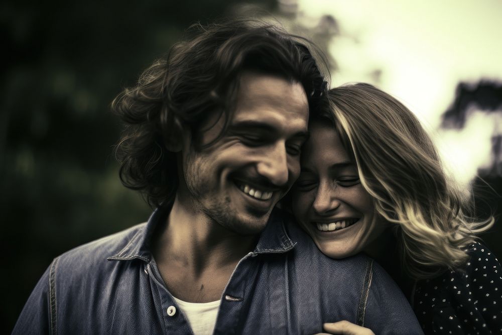 A cool happy couple photography laughing portrait. AI generated Image by rawpixel.