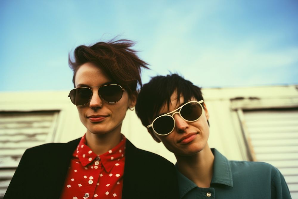 A cool lesbian couple photography sunglasses portrait. AI generated Image by rawpixel.