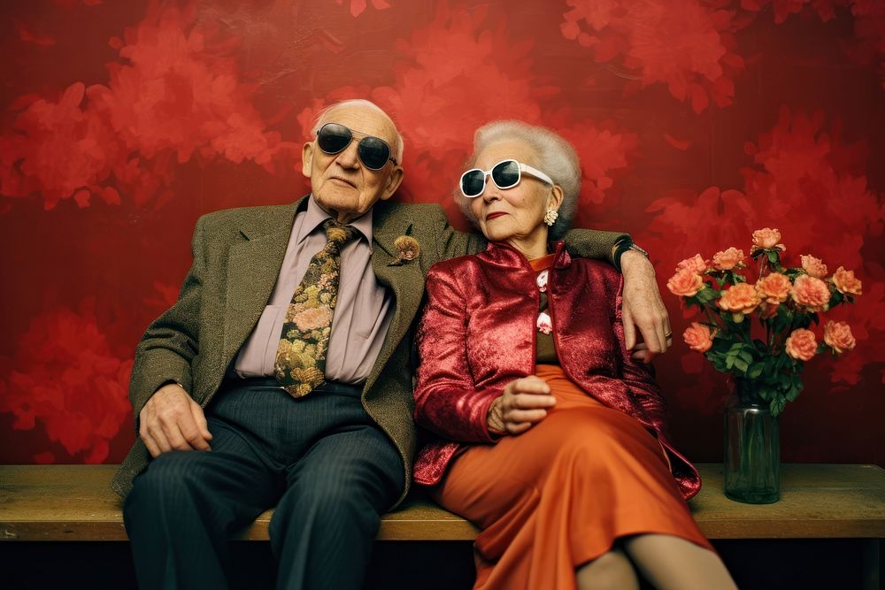 A cool old couple photography sunglasses portrait. AI generated Image by rawpixel.