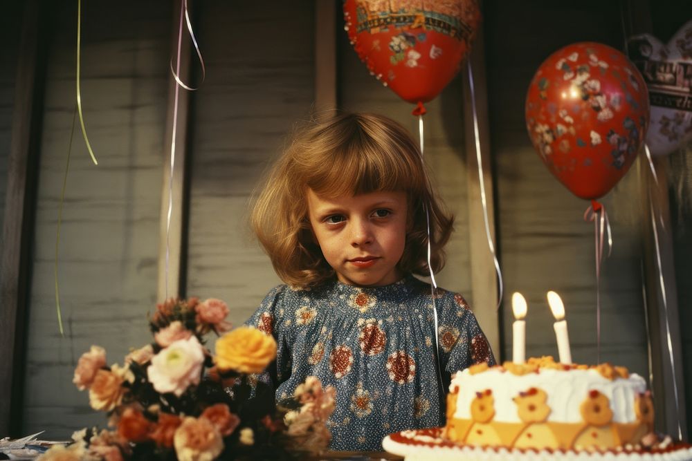 A birthday party dessert candle child. 