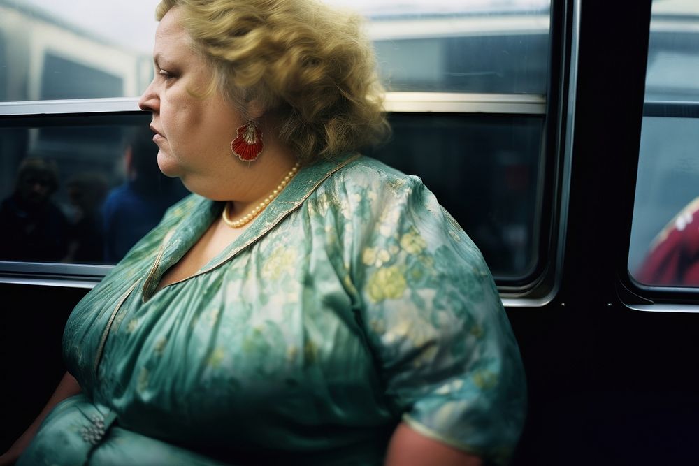 A over-weight woman adult accessories passenger. AI generated Image by rawpixel.