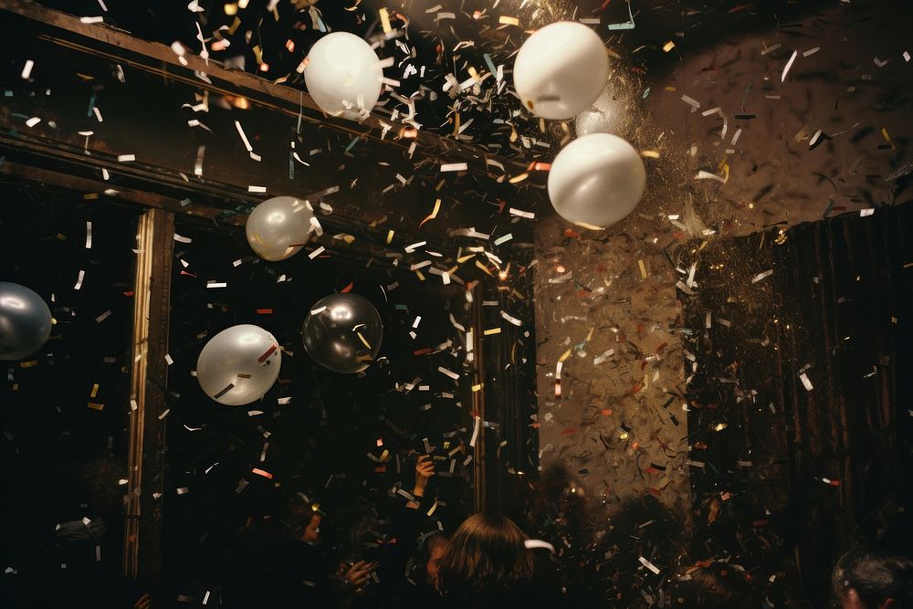 A new year party confetti balloon light. AI generated Image by rawpixel.