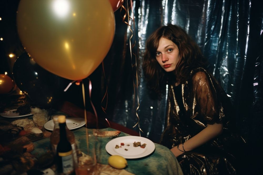 A new year party photography portrait balloon. AI generated Image by rawpixel.