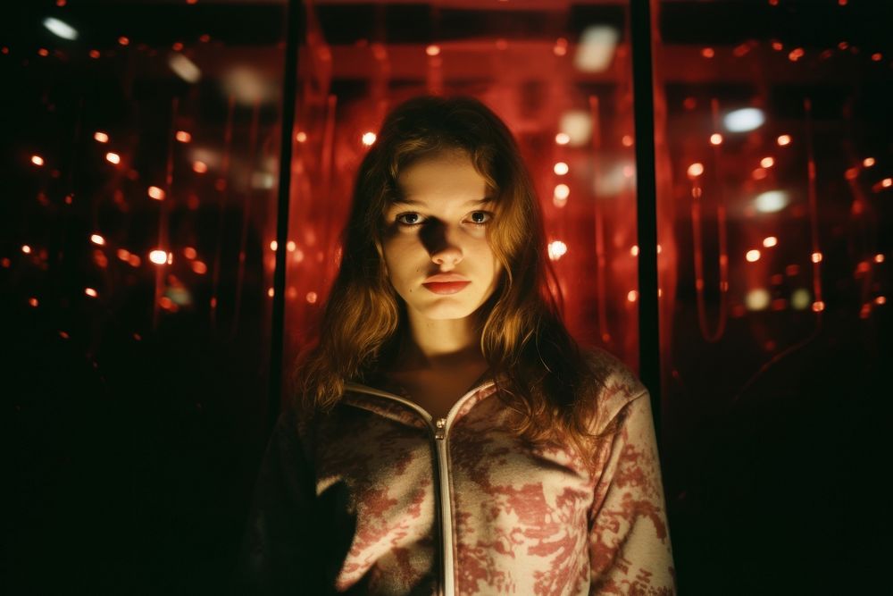 A teenage in a cinema light photography portrait. AI generated Image by rawpixel.