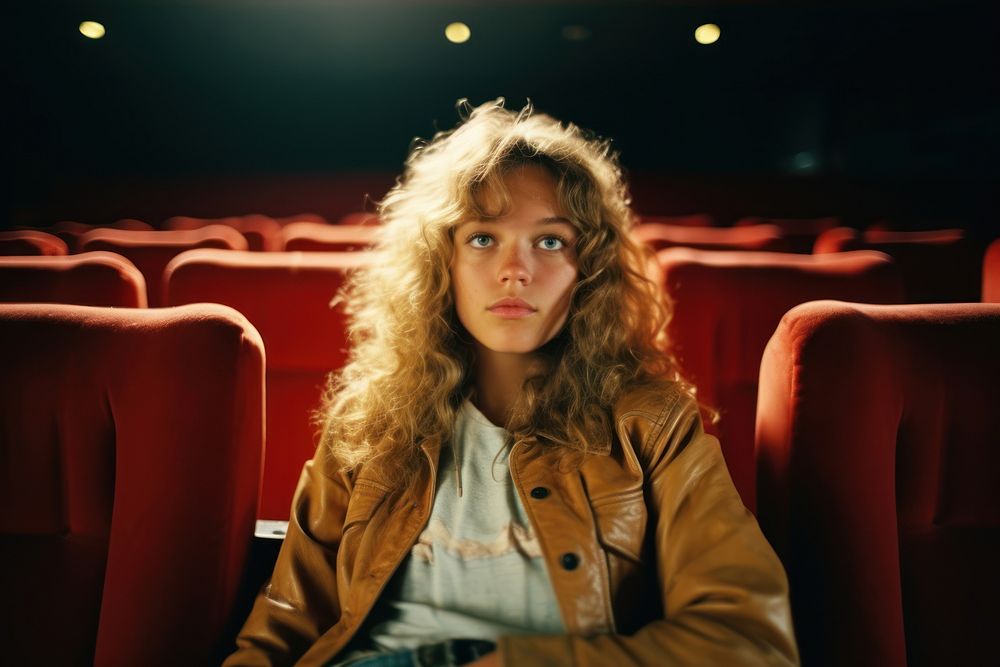 A teenage in a cinema photography portrait adult. AI generated Image by rawpixel.