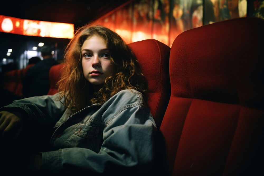 A teenage in a cinema photography portrait adult. AI generated Image by rawpixel.