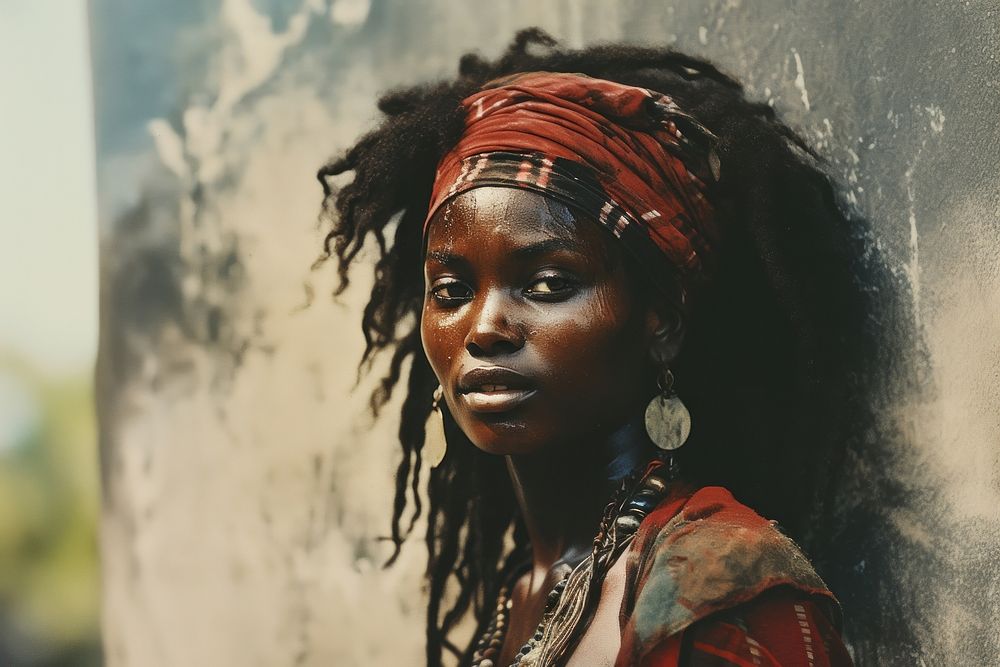An african woman tribe red architecture. AI generated Image by rawpixel.