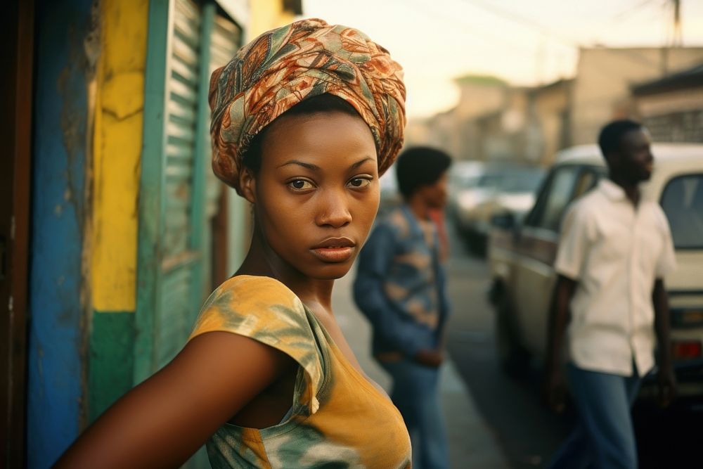 An african teenage woman in the city photography portrait adult. AI generated Image by rawpixel.