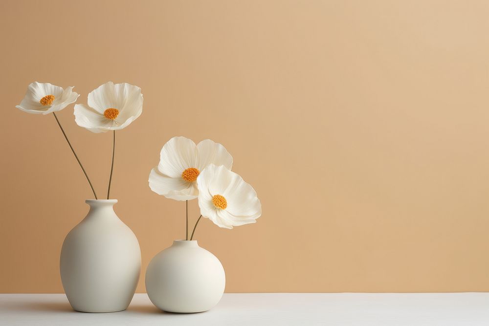 Ceramic flowers plant vase decoration. AI generated Image by rawpixel.