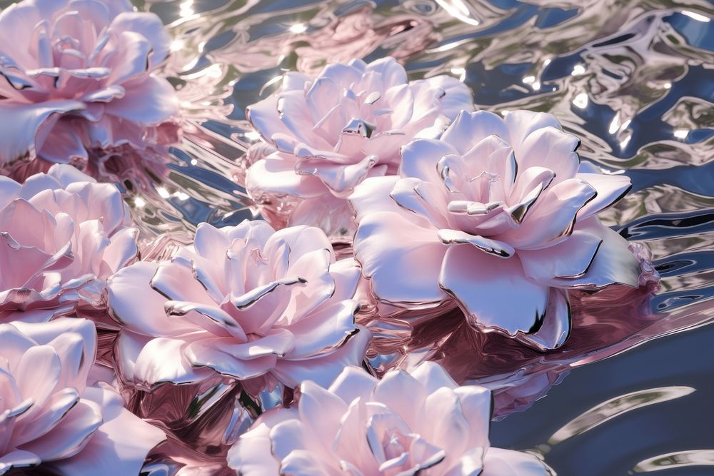 Chrome flowers backgrounds outdoors blossom. AI generated Image by rawpixel.
