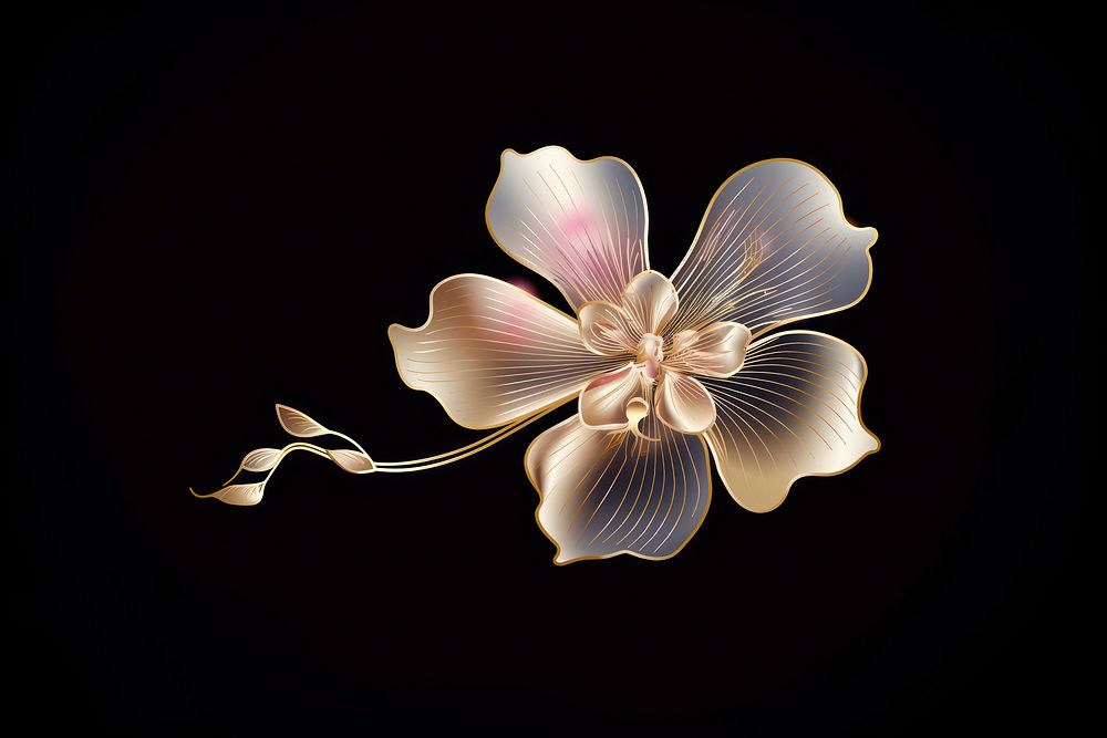 Orchid jewelry flower petal. AI generated Image by rawpixel.