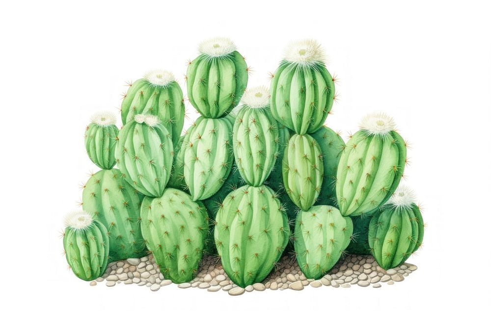 Cactus plant white background vegetable. AI generated Image by rawpixel.